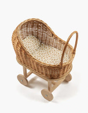 Elliot “Marcassins” wooden and wicker pram for doll - Minikane