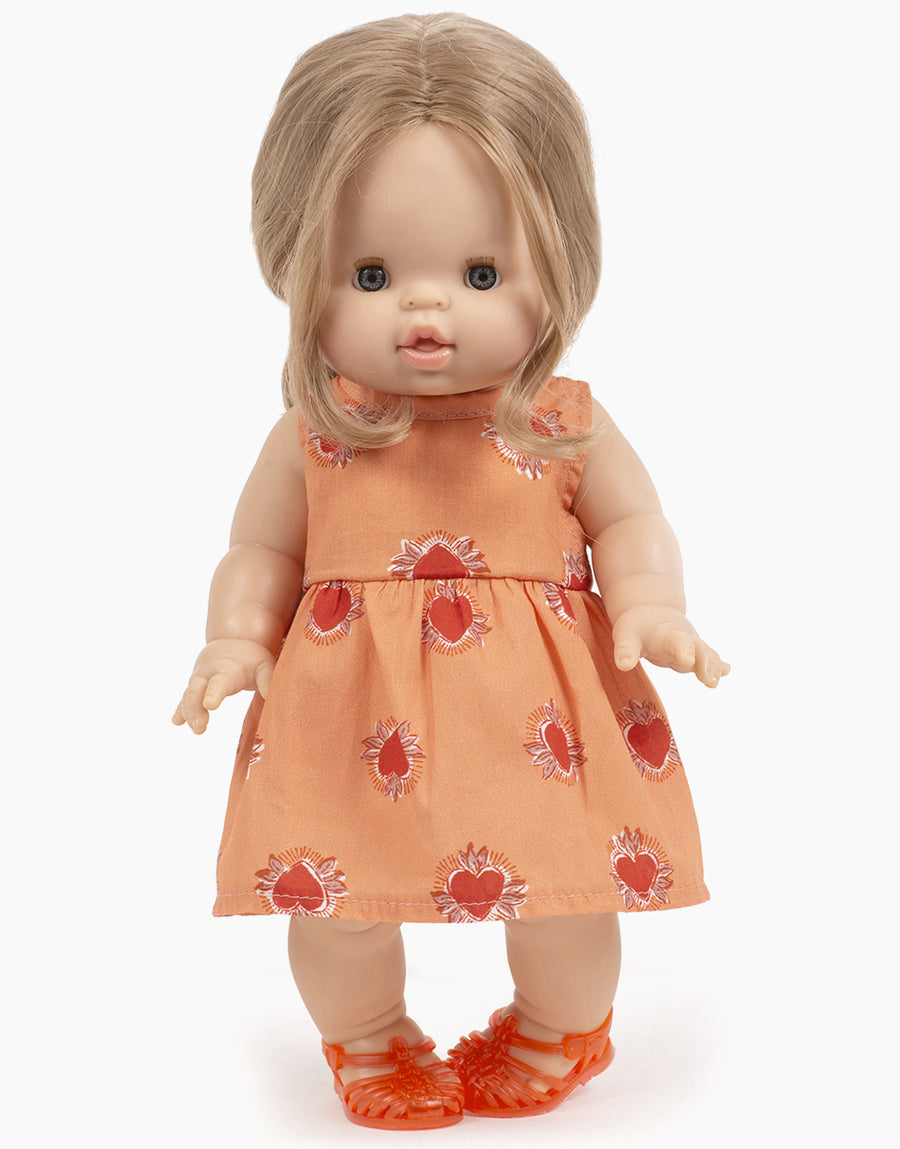 Faustine Apple Birds dress for doll - Minikane