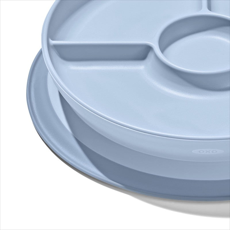 Stick &amp; Stay Gray Plate - OXO TOT 