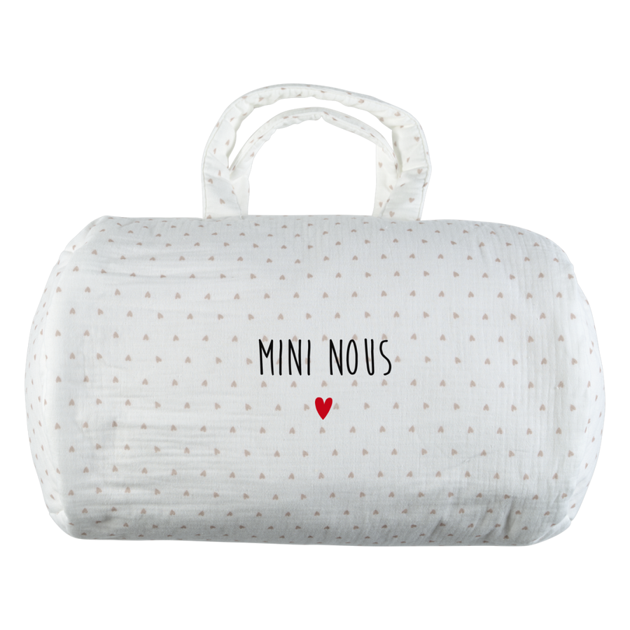 Sac polochon Mini en Gaze de coton Coeurs - Atelier Wagram