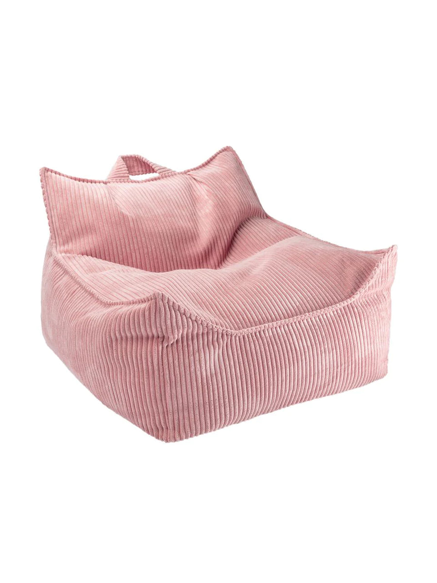 Pink foam corduroy pouf armchair - Wigiwama 