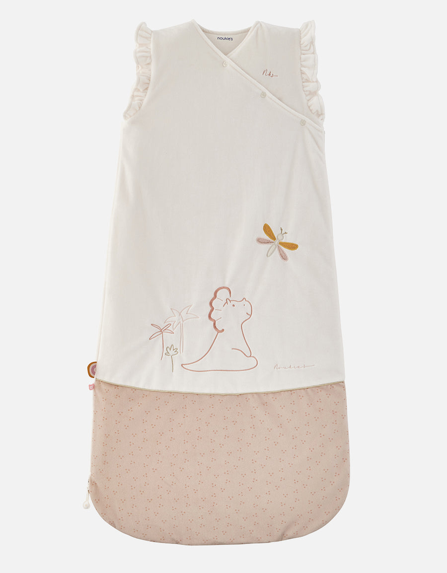 100cm Popsie sleeping bag in Veloudoux® Ecru/Powder pink - Noukies