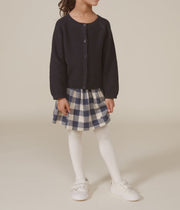 Girls' quilted tubular cardigan | Tuxedo blue - Petit Bateau