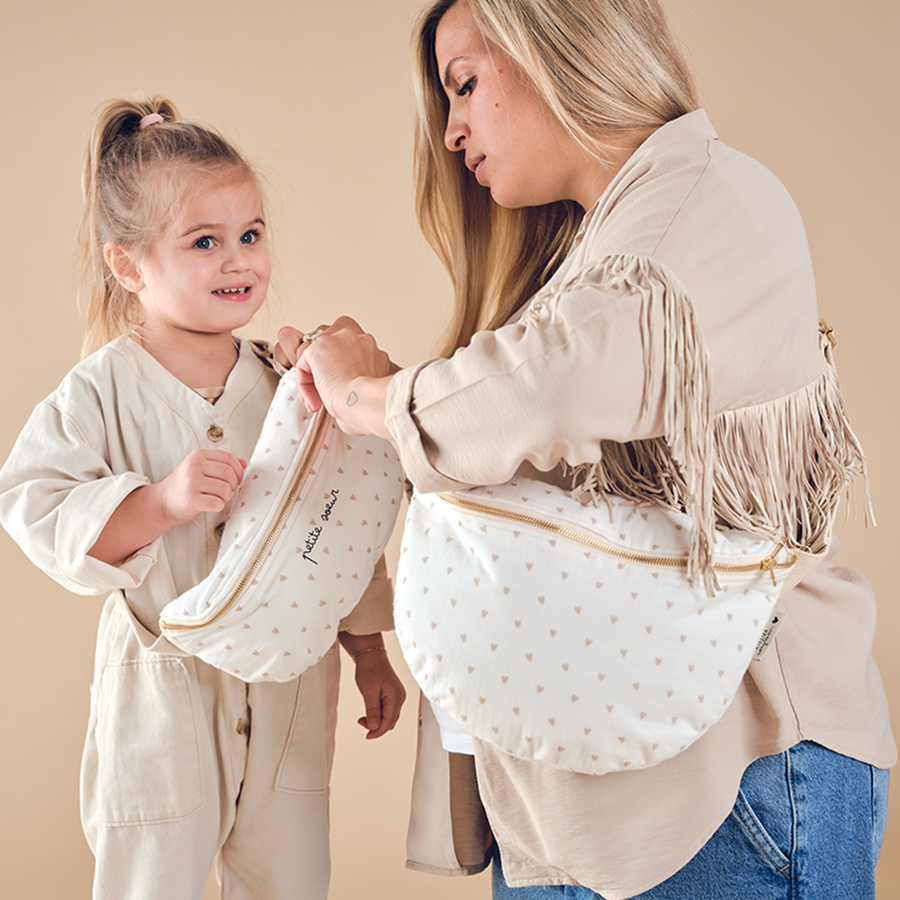 Sac banane Adulte Gaze de coton Coeurs - Atelier Wagram