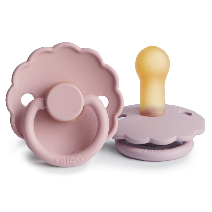 Pack of 2 natural rubber pacifiers Daisy Baby Pink/Soft Lilac T2 (6-18M) - FRIGG 