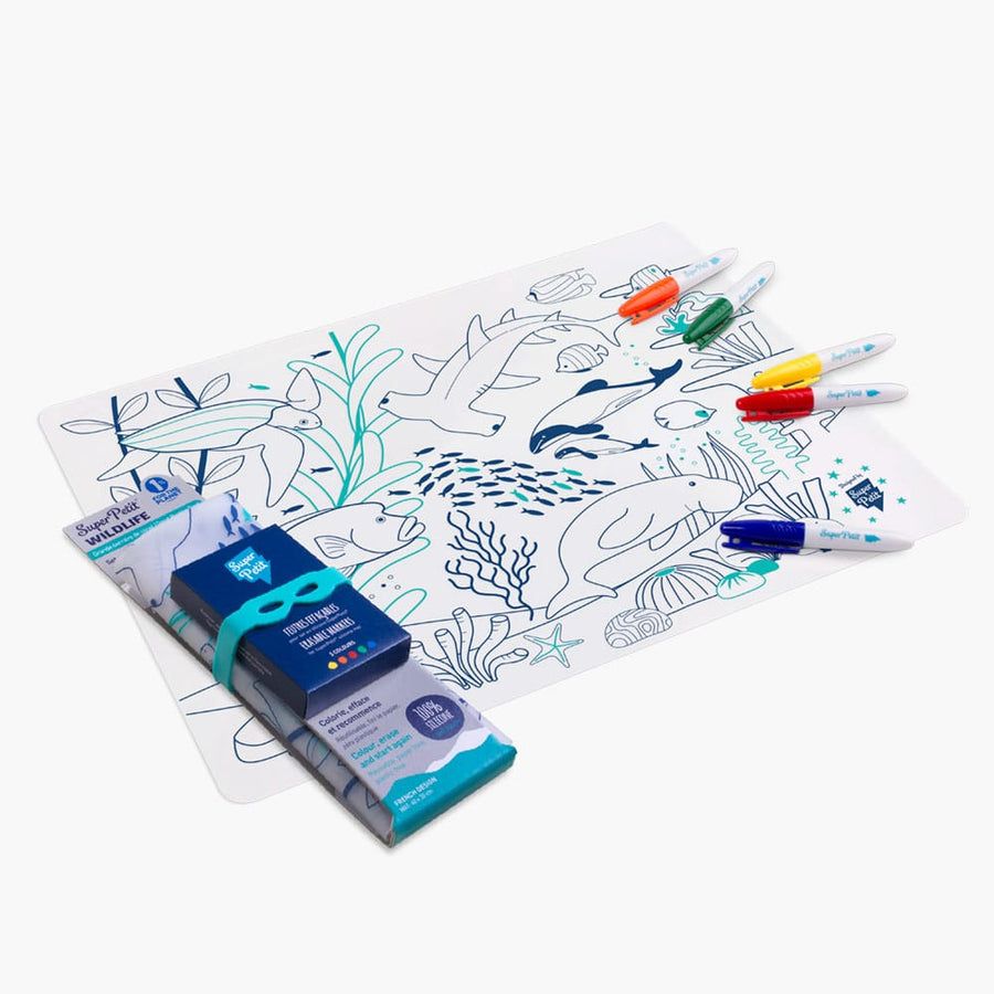 Set en silicone à colorier Barrière de corail (coloriage effaçable) - Super Petit