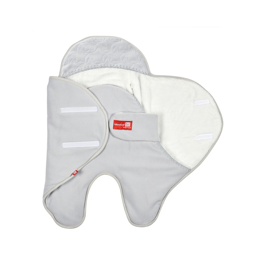 Babynomade® 0-6 maanden fleece Parelgrijs/Wit