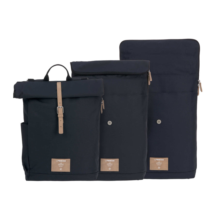 Rolltop changing backpack Midnight blue - Lassig