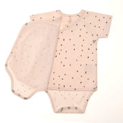 GOTS Powder Pink Dotted Short Sleeve Baby Bodysuit - Lassig 