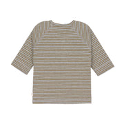 GOTS grijs gemêleerd gestreept kimono T-shirt voor baby's - Lassig