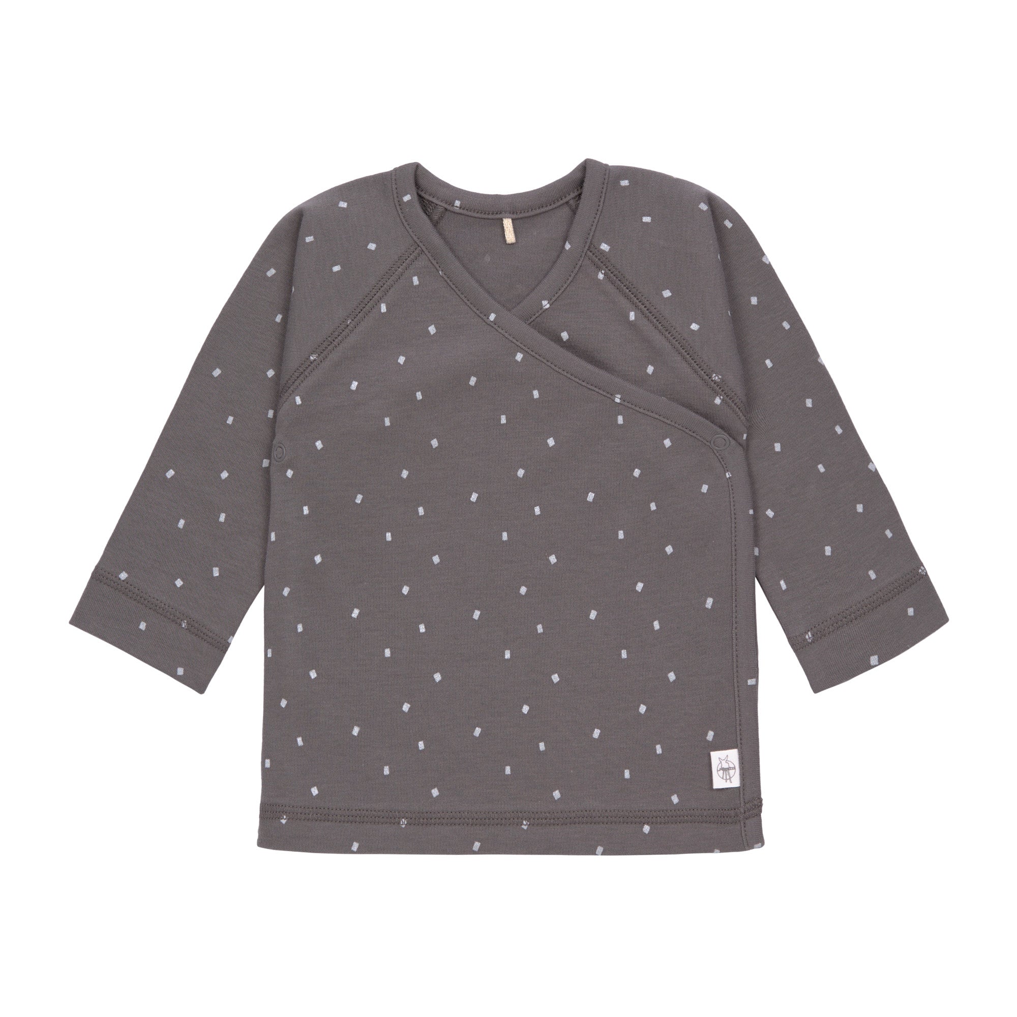 T-Shirt Kimono Bébé Pois Anthracite GOTS - Lassig