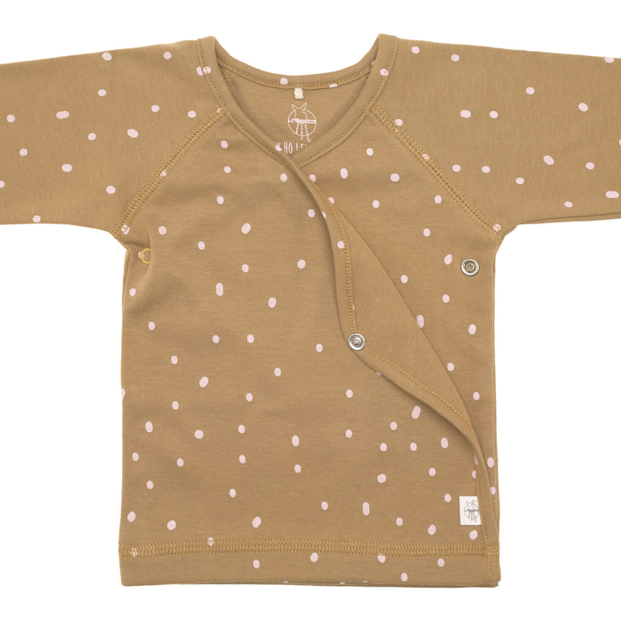 GOTS Curry Dotted Baby Kimono T-Shirt - Lassig 