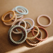 Lilac/Cyan/Soft peach silicone bracelets (3 pcs) - Mushie 