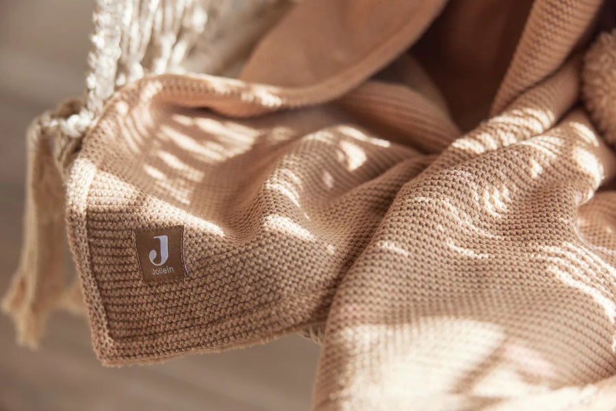 Couverture bébé 100x150 cm Basic Knit Nougat et Fleece - Made in Bébé