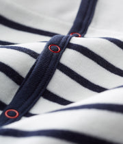 Striped velvet baby sleepsuit - Petit Bateau
