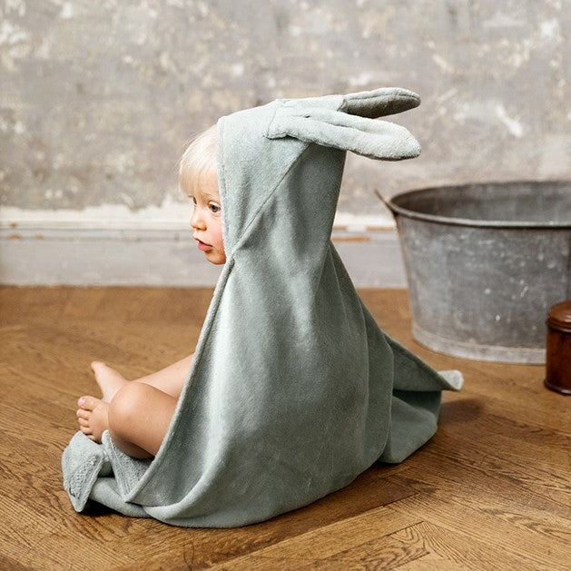 Mineral Green Bunny bath cape - Elodie details