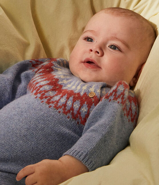 Combinaison longue Jacquard bébé en tricot Laine et Coton - Petit Bateau