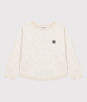 Gewatteerde tubic-sweatshirt voor kinderen, meisje/jongen | Gemêleerd Montelimar Beige - Petit Bateau