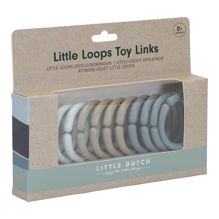 Attache-jouet Little Loops blue (12 pcs)- Little Dutch