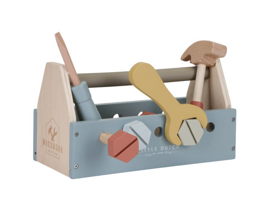 Boîte à outils enfant en bois (20pcs) - Little Dutch – Comptoir des Kids