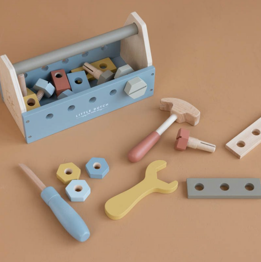 Boîte à outils enfant en bois (20pcs) - Little Dutch – Comptoir des Kids