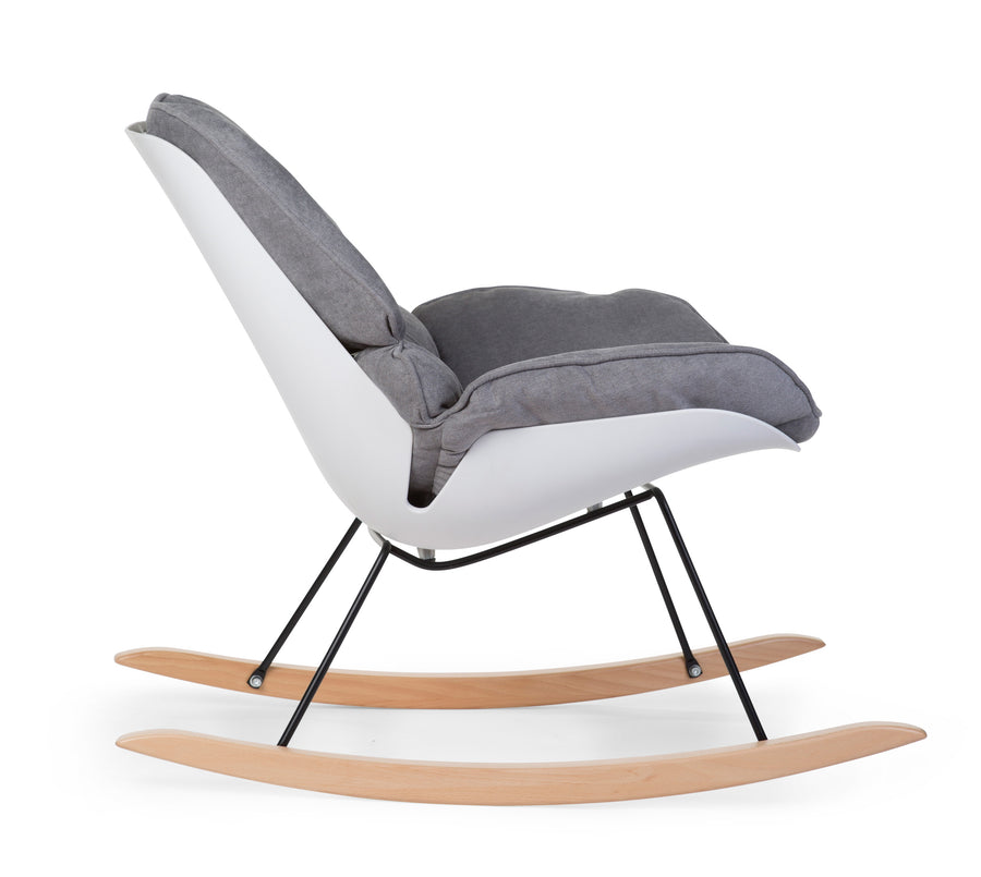 Rocking lounge chair White &amp; Gray - Childhome 
