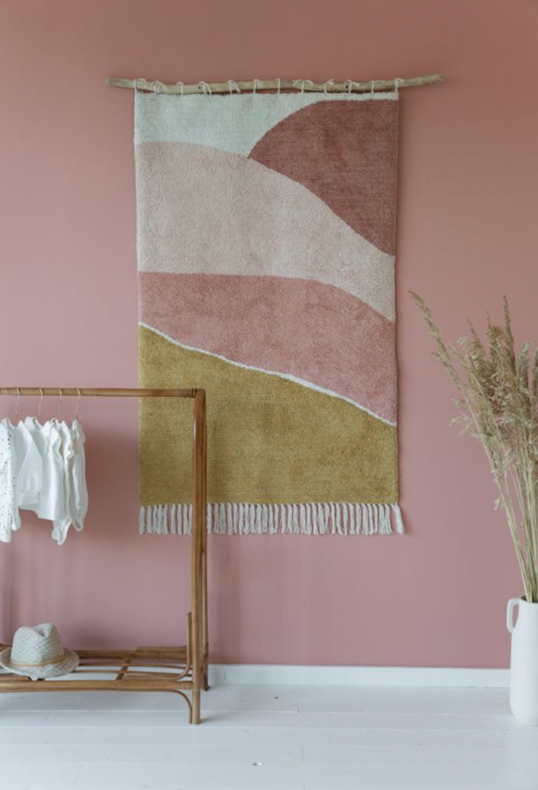 Horizon Pink washable rug 130 x 90cm - Little Dutch