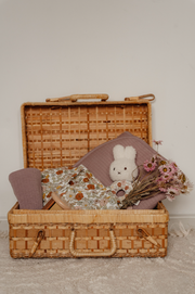 Set of 3 Vintage Little Flowers washcloths / Pure Mauve - Little dutch