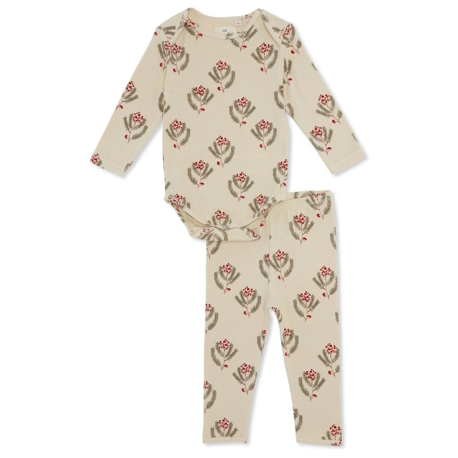 Pyjama Noël pour bébé en Coton Bio Christmas Vintage Flower - Konges Slojd