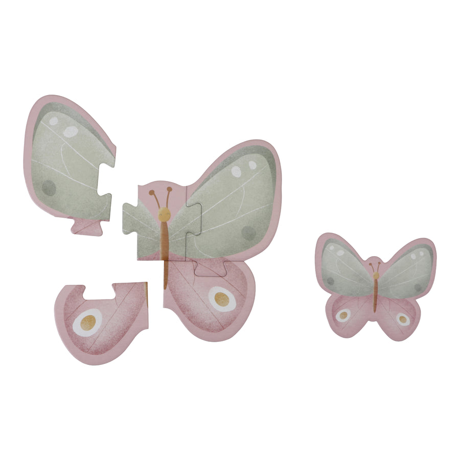 Flowers &amp; Butterflies 6-in-1 shape puzzle - Little Dutch 