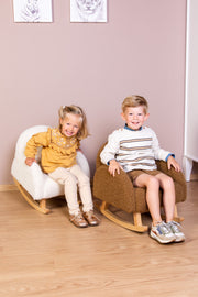 Chaise à bascule pour enfants Teddy Écru / Naturel - Childhome