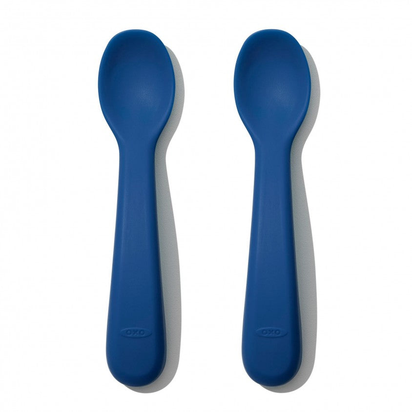 Set of 2 Navy silicone spoons - OXO TOT 