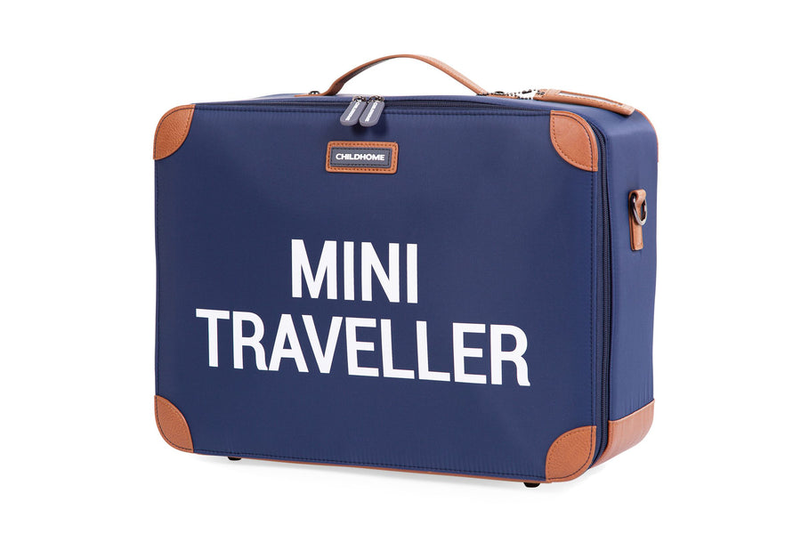 Mini Traveller kinderkoffer Navy/Wit - Childhome
