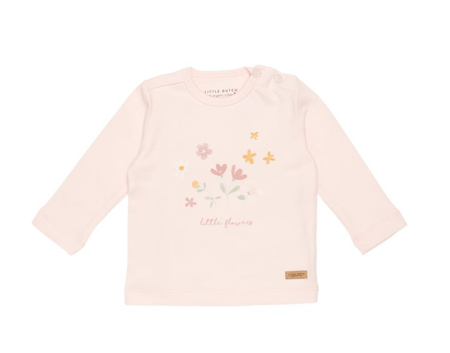 Long-sleeved t-shirt Flowers Pink - Little Dutch