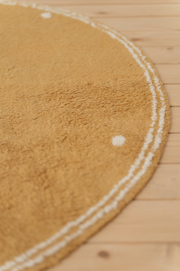 Pure Ocher Dot washable rug - Little dutch