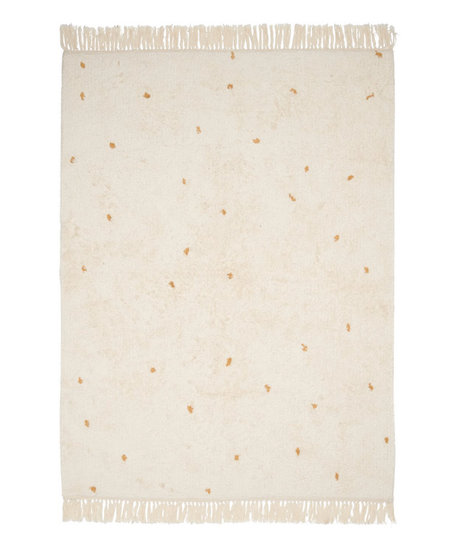 Washable rug Dot Pure Natural / Ocher - Little dutch