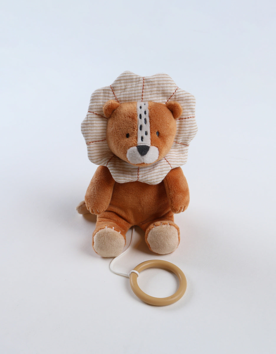 Mini musical Babou soft toy in Veloudoux Caramel - Noukies 