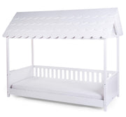 Cabin bed with roof 90x200 wood White - Childhome