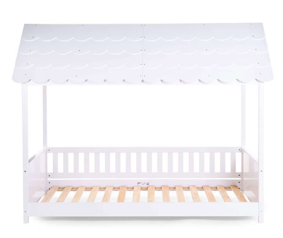 Cabin bed with roof 90x200 wood White - Childhome