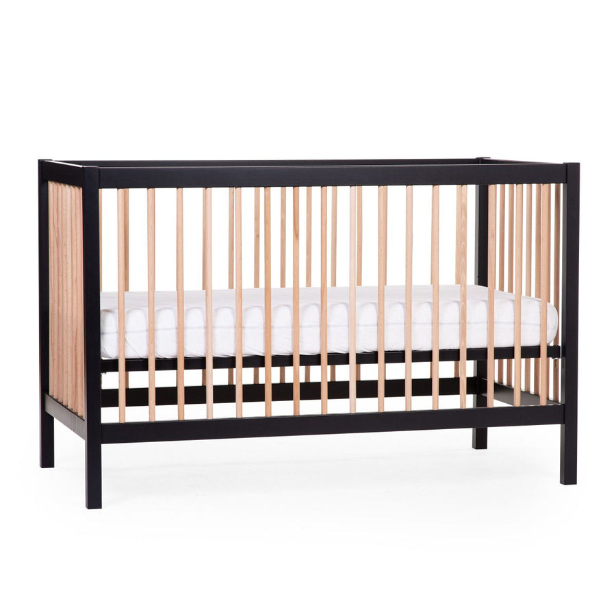 Cot 97 baby bed Black/Natural 60 x 120cm - Childhome 