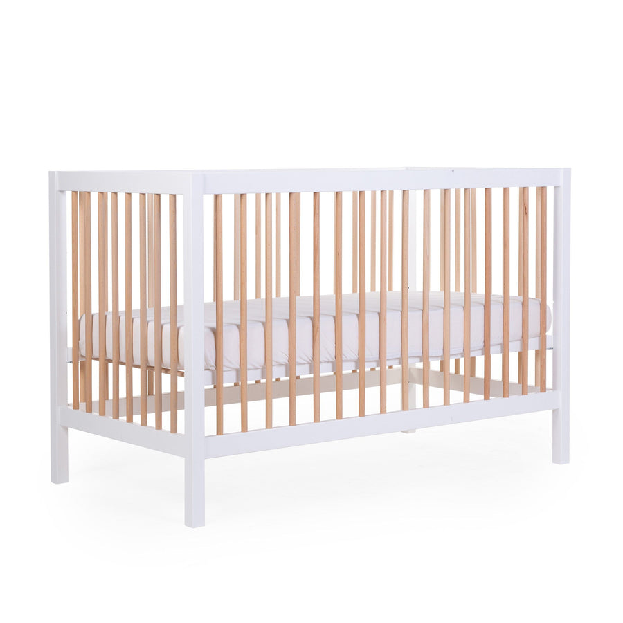 Cot 97 baby bed White/Natural 60 x 120cm - Childhome 