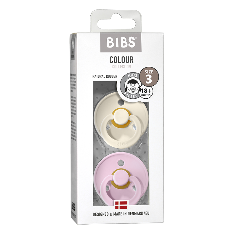 BIBS T3 Pacifiers per 2 - Ivory &amp; Baby Pink 