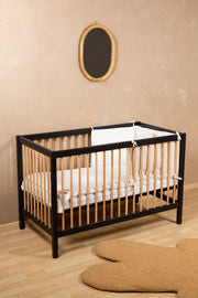 Lit bébé Cot 97 Noir/Naturel 60 x 120cm - Childhome
