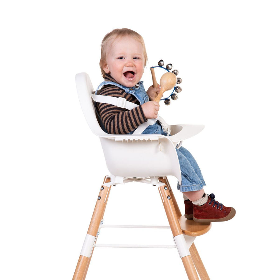Chaise haute évolutive Evolu Naturel / Blanc - Childhome – Comptoir des Kids