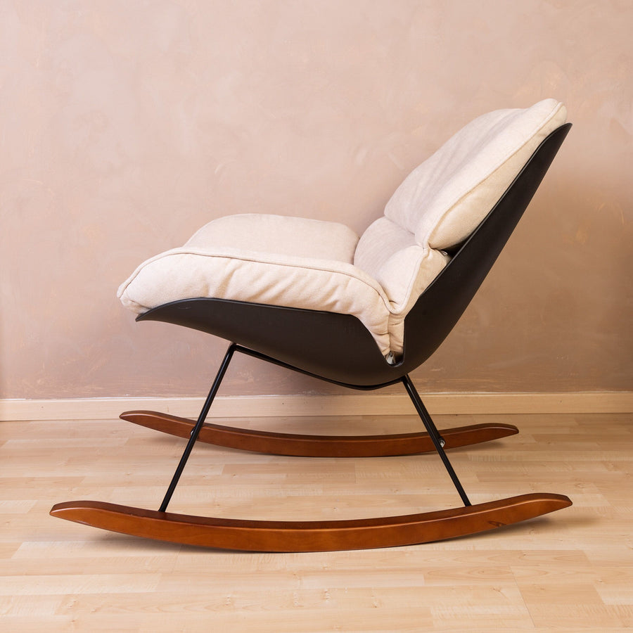 Rocking lounge chair Black &amp; Ecru - Childhome 