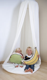 Suspended bed canopy + Ecru play mat | 120 x 120 x 230cm - Childhome 