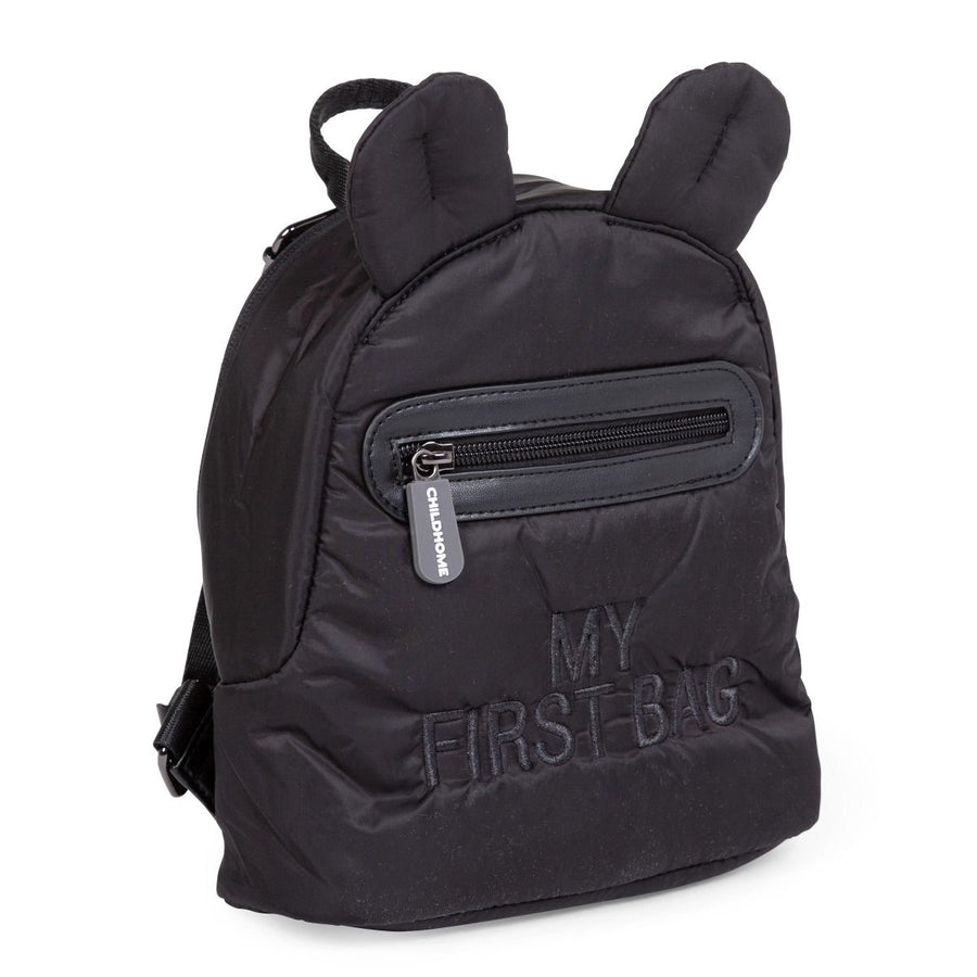 "My first bag" Quilted Black Backpack - Childhome