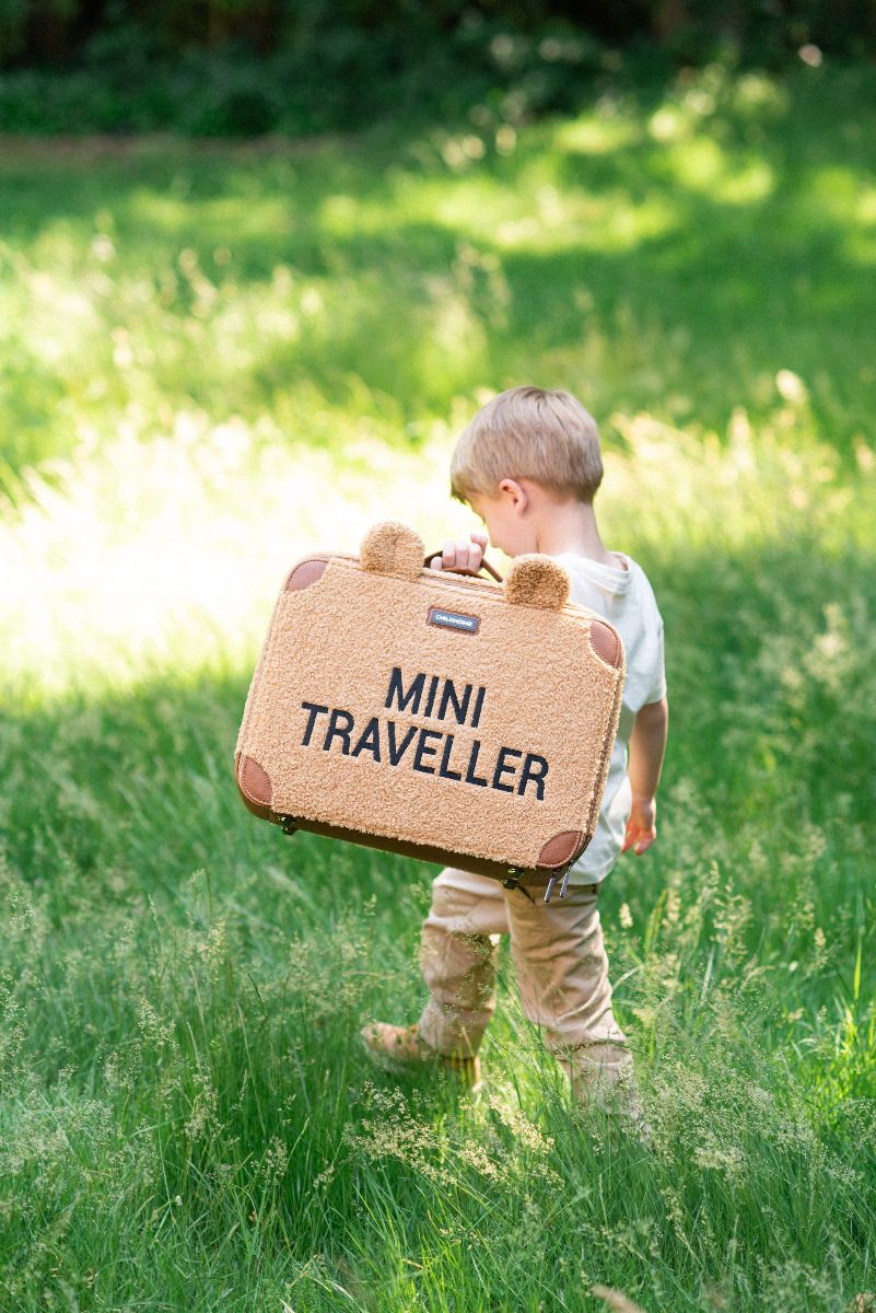 Teddy Brown Children's Mini Traveler Suitcase - Childhome