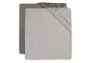 Pack of 2 Terry changing mat covers 50x70cm | Soft Grey/Stone Gray - Jollein