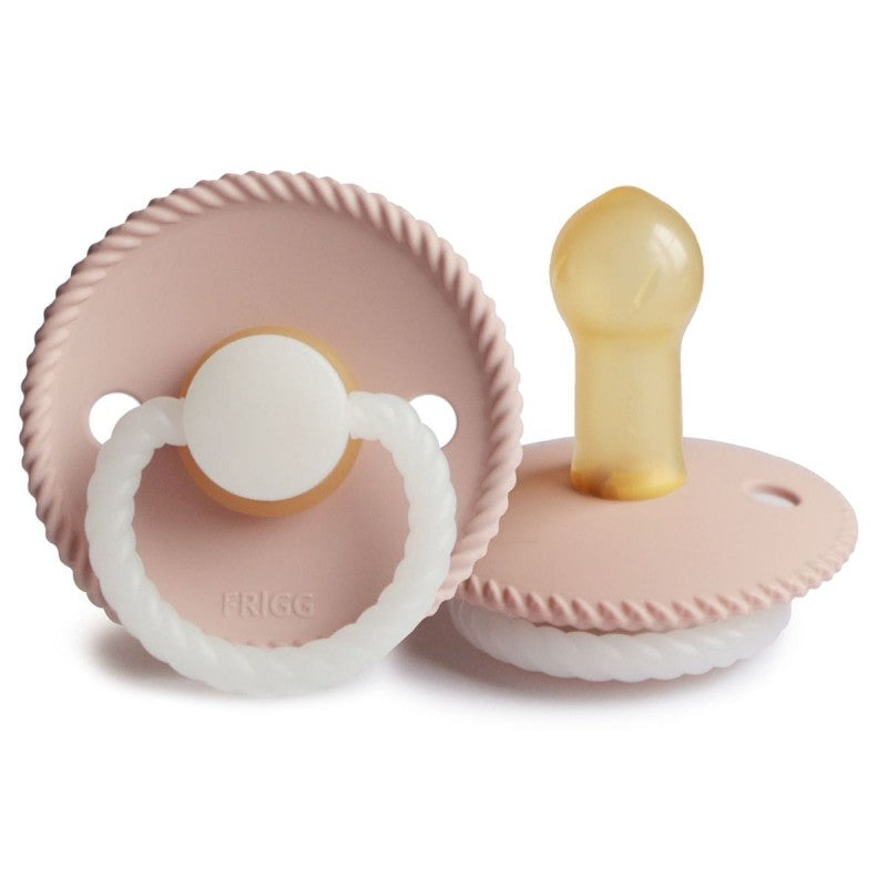 Rope Night Blush T2 natural rubber pacifier (6-18M) - FRIGG 